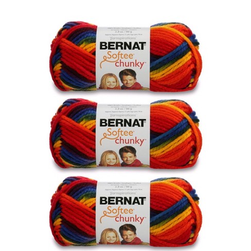 Bernat Softee Chunky School Yard Yarn - 3 Pack Of 80g/2.8oz - Acrylic - 6  Super Bulky - 77 Yards - Knitting/crochet : Target