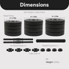 Fitvids Adjustable Dumbbell Set, 60lbs Free Weights Set with Connector, 2 in 1 Changeable Dumbbells and Barbell for Exercise and Fitness, Black/Black - 4 of 4
