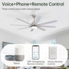 Large Industrial Smart Ceiling Fans with Lights and Remote & APP Control 8 ABS Blades 6-Speed Powerful DC Motor Reversible For Home/Commercial/Outdoor - 2 of 4