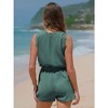 EXLURA Womens Summer 2 Piece Sets Sleeveless V Neck Knotted Tank Tops Shorts Matching Sets Vacation Cruise Beach Outfits 2025 - 4 of 4