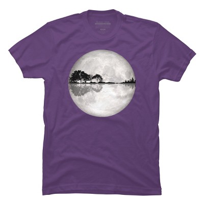Men's Design By Humans Moonlight Nature Guitar II By Maryedenoa T-Shirt