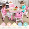 Kids Table and Chairs Set, Graffiti Desktop Plastic Children Art Table, Height Adjustable Toddler Table and Chair Set for Kids Ages 3-10 - 3 of 4