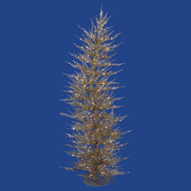 Vickerman Champagne Laser Christmas Artificial Tree, 1 of 5