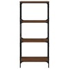 vidaXL 4-Tier Bookcase - Brown Oak Engineered Wood, Industrial Style Freestanding Bookshelf - 4 of 4