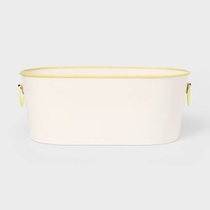 11L Metal Beverage Tub with Powder Coated Finish Cream Yellow Rim - Sun Squad™ - 1 of 3