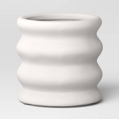 Earthernware Ribbed Indoor/Outdoor Planter White - Opalhouse™ designed with Jungalow™