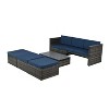 CAVINAS Patio Couch Set, PE Wicker Porch Furniture Set with Lift Coffee Table, Modern Outdoor Sectional Furniture for Garden - 3 of 4