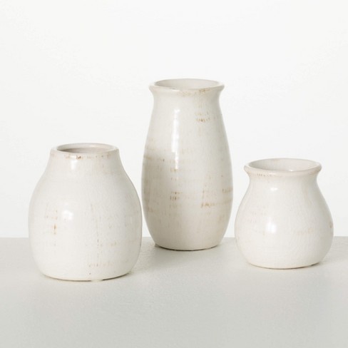 Decorative Crackled Ceramic Jug Vase Set of 3 buy Living Room decor