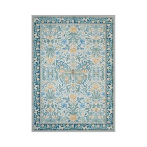 Lahome GST Morris Butterfly Full Coverage Short Pile Velvet Rectangular Indoor Area Rug - 1 of 4