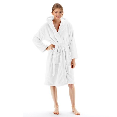 BC BARE COTTON Girls Hooded Robe Microfiber Plush Fleece Bathrobe ...