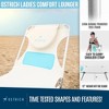 Ostrich Ladies Comfort Lounger with Chest Support, Foldable and Portable Reclining Outdoor Patio Beach Lawn Camping Pool Tanning Chair, White - 4 of 4
