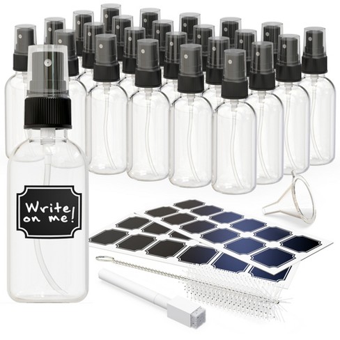 Nevlers 2 Oz. Clear Glass Spray Bottles With Funnel Brush And Marker pack Of 24 Target