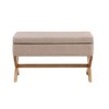 39" Becky Storage Ottoman Beige - Boraam: Rubberwood Frame, Soft-Close Hinge, Polyester Upholstery - 3 of 4