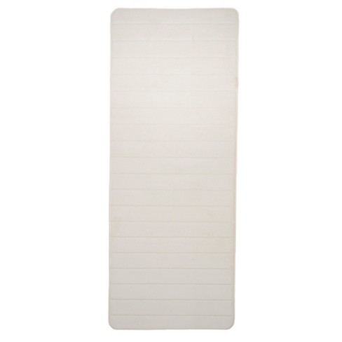 Extra Long Memory Foam Striped Bath Mat White - Yorkshire Home : Target