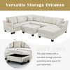 111.8" Chenille U-Shaped Sectional Sofa with Storage Ottoman - 4 of 4