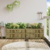 vidaXL Garden Planter Outdoor Flower Box Patio Terraced Natural Brown Pine Wood - 3 of 4