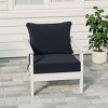 WestinTrends Avalon White Outdoor Modern HDPE Patio Club Chair with Deep Seat Cushions - 2 of 4