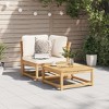 vidaXL Patio Sofa Corner - Cushions Outdoor Furniture - Acacia Wood - 28.7"x28.7"x25.6" - Cream White - 3 of 4