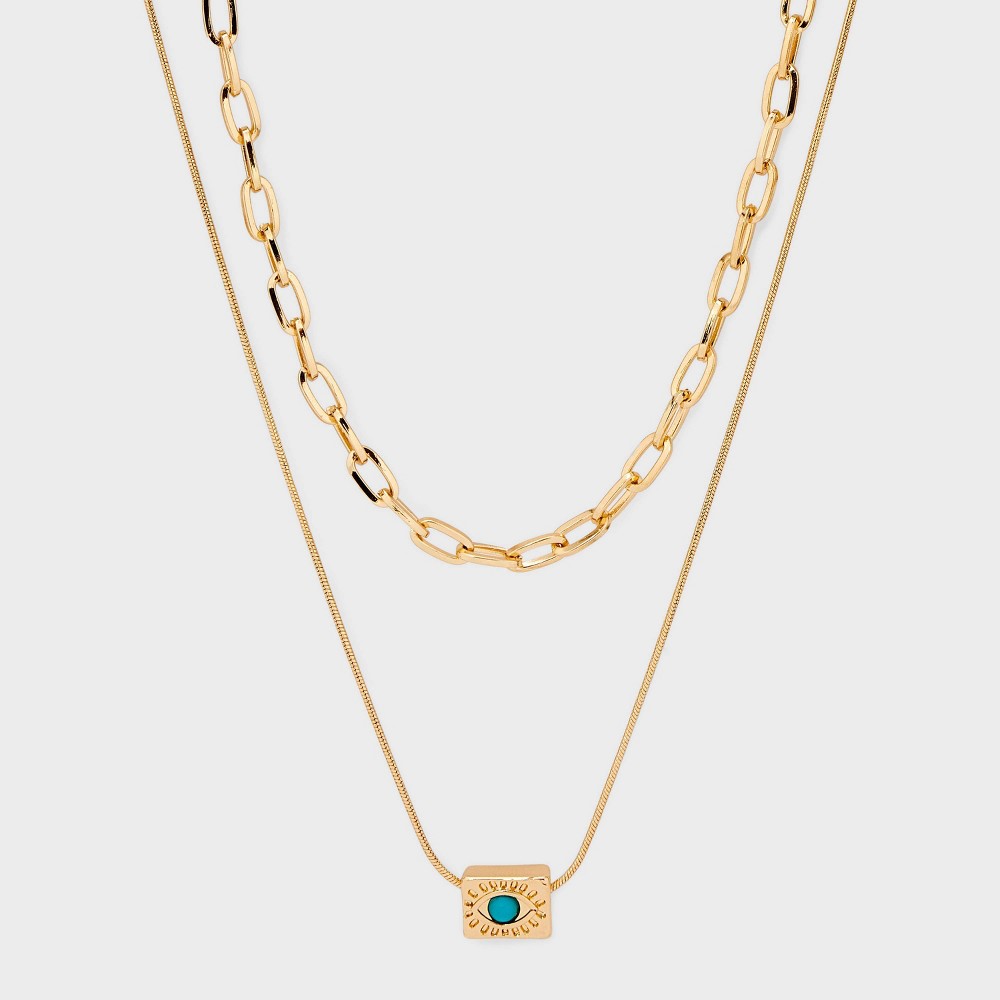 Evil Eye Multi-Strand Necklace - Univeral Thread Gold