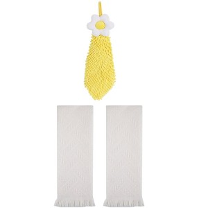 REGALWOVEN 3 Pcs Soft Absorbent Decorative Hand Towel for Bathroom, Kitchen, Hotel - 1 of 4