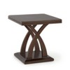 Vynxaria Jocelyn End Table ¨C Classic Brown Design with Decorative Base and Thick Tops - 3 of 4