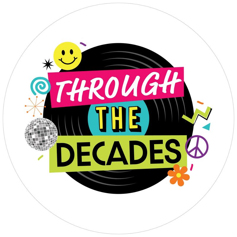 Big Dot of Happiness Through the Decades - 50s, 60s, 70s, 80s, and 90s Party Circle Sticker Labels - 24 Count, 1 of 5