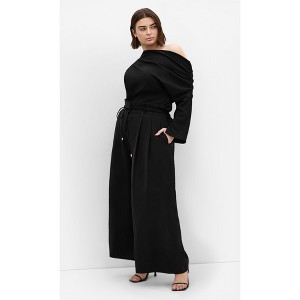black dress pants for women plus size DGD Stretch Wrinkle-Free Office Pant with Pocket High Waist Work Casual Pant XL-C at Amazon Women's Clothing store leg silhouette. FAVIPT Women Plus Size Dress