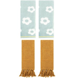 REGALWOVEN 4 Pcs Cotton Bathroom Decorative Hand Towel 14" x 30" - 1 of 4