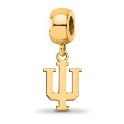 Black Bow Jewelry 14k Yellow Gold Plated Sterling Silver Indiana Hoosiers NCAA Bead Charm