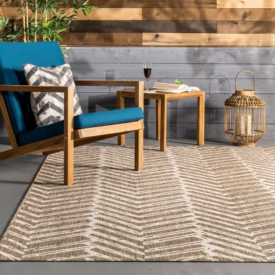 Gray Herringbone 52"x24" Easy-Care Synthetic Rectangular Rug