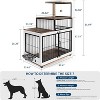 Coucheta 52" Wooden Dog Crate Furniture with Cat Scratching Post - 2-in-1 Pet House for Large Dogs, Includes 2 Food Bowls - 2 of 4
