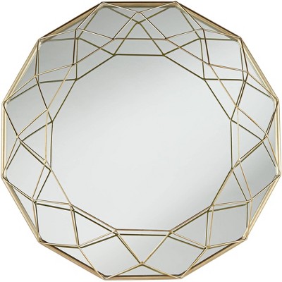 Noble Park Madeley Gold Metal Cage 29 1/2" Dodecagon Wall Mirror