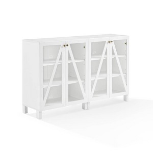 
Crosley 60" Cassai 2pc Media Sideboard Cabinet: Glass Doors, Adjustable Shelves, Cable Management - 1 of 4