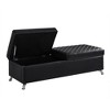 Storage Ottoman Bench With Storage,56.7 Inch Flip Cover Large Storage Bench Foot Rest, Bear 300 Pounds Footstool - 3 of 4