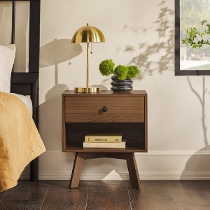 NicBex Mid-Century Modern Wood Nighstand,End Table with 1 Drawer and Open Shelf for Bedroom,Living Room - 1 of 4