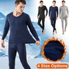 iNova"Men's Thermal Underwear Set, Long Johns, Long Sleeve Top & Bottom, Winter Sports Base Layer"BlackGrey&Navy - 2 of 4