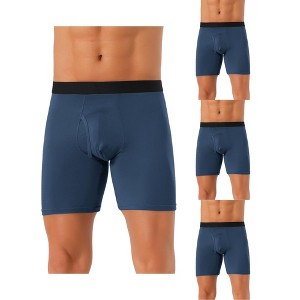 INSPIRE CHIC Men's 4 Pack Lightweight Solid Color Soft Stretch Open-fly Basic Boxer Briefs - 1 of 4