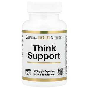 California Gold Nutrition Think Support, with Ginkgo Biloba, Skullcap, Gotu Kola, Bacopa and Enzymes, 60 Veggie Capsules - 1 of 4
