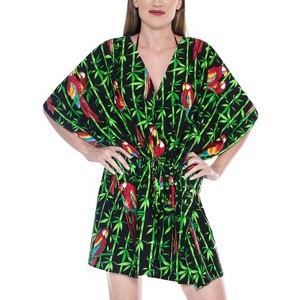 HAPPY BAY Women's Beachwear Summer Swim Beach Dress Cover Ups for Swimwear Women Plus Size Wear Swimsuit Coverups for Women Cover-up 3X-4X Black Bird - 1 of 4