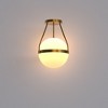YANSUN 1-Light Gold Mid Century Modern Globe Semi Flush Mount Ceiling Light with White Frosted Glass Shade for Living Room Dinning Room - 2 of 4