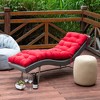 ARTPLAN Outdoor Chasie Lounge Tufted Thick Cushion with Ties,Replacement Wicker Chair Cushion for Paito Fruniture,72x22x4inches - 2 of 4