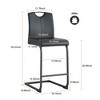 DSVIMOY Counter and Bar Stool Set of 2 PU Chair Dining Design for Kitchen or Dining Room Use, Black, 25.59"*20.47"*17.32" - 3 of 4