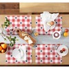 MARTHA STEWART Americana Star Gingham Plaid Indoor Placemat 4-Pack Set, Reversible, Patriotic USA America Decor, Red/White/Blue, 14"x72" - 4 of 4