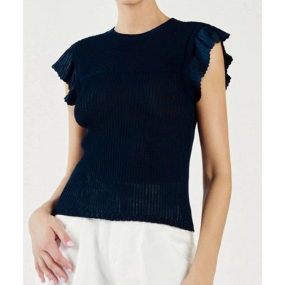 Women's Lilly Ruffle Short Sleeve Sweater - current air