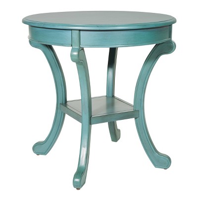 target blue side table