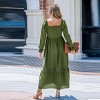 Women's Smocked Square Neck Long Puff Sleeve Maxi Dress - Cupshe - image 4 of 4