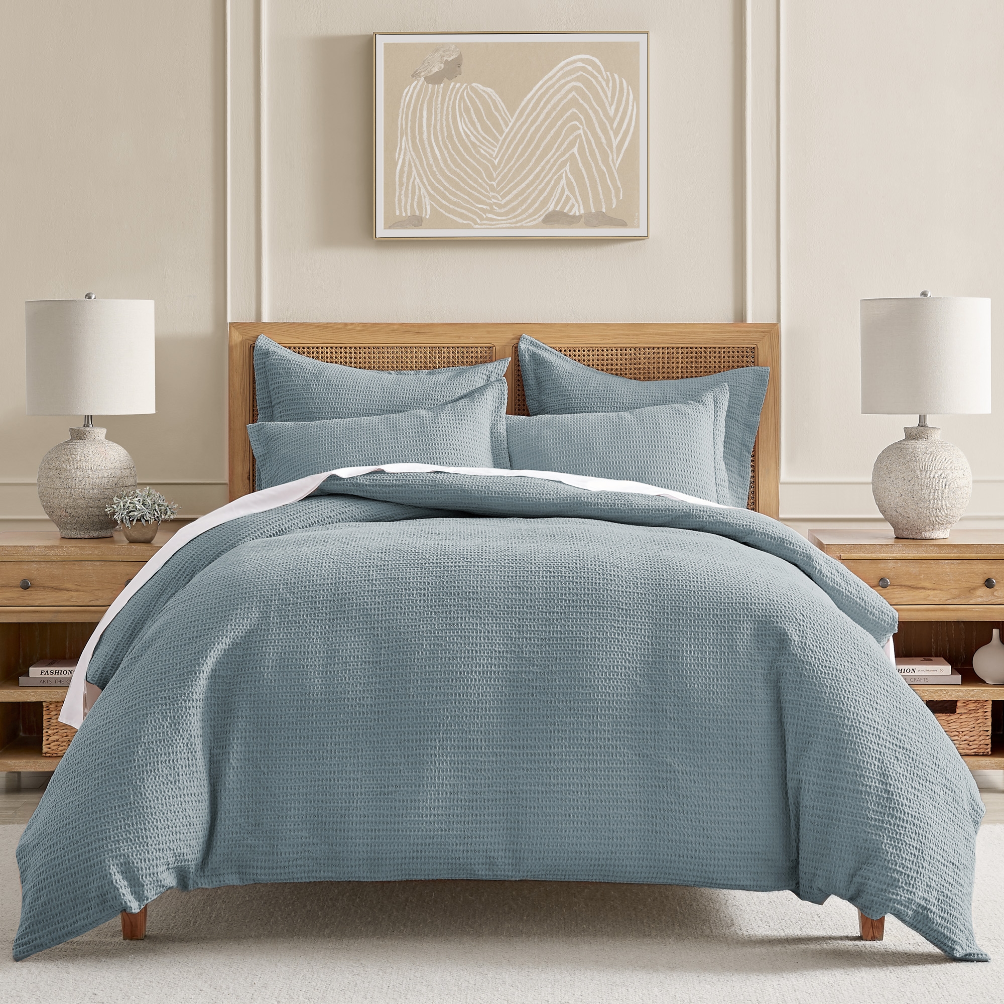 Cloud Waffle Chambray Full/Queen Comforter Set - Levtex Home