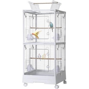 Coucheta 44" Acrylic Bird Cage - 2-Level Design Combines a Carrier with Play Area for Small to Medium Parrots and Parakeets, Easy to Clean - 1 of 4
