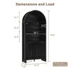 MOEPISY 71inches Tall Farmhouse Bookshelf with Arched Top and Storage Cabinet, Black - 3 of 4