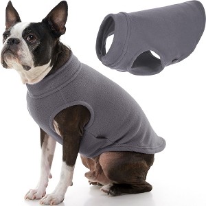Gooby Stretch Fleece Vest Dog Sweater Gray, Large - 1 of 2